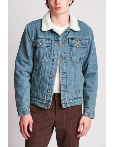 Cable Sherpa Denim Jacket - Faded Indigo commande en ligne