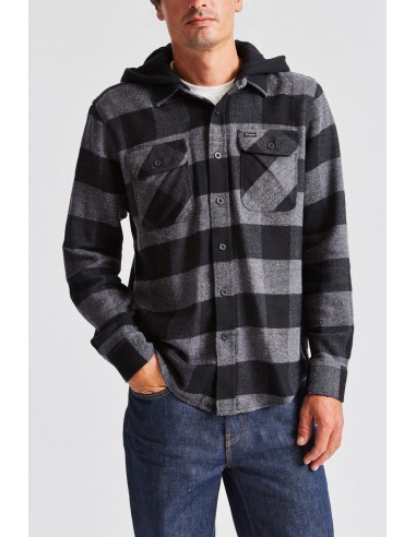 Bowery Hood L/S Flannel - Black/Heather Grey des créatures d'habitude